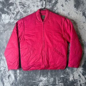 Vintage J.Crew Quilted Lined Long Sleeve Red Coat Size Small Duck Down Waterfowl